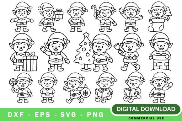 Cute Elves SVG Bundle: Festive Designs for Makers
