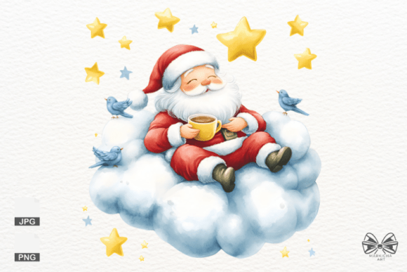 Cute Santa Love Coffee Png Clipart: A Creative Tool for Digital Designers and Small Businesses