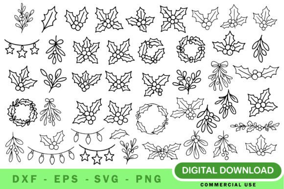 Elevate Your Holiday Crafts with the Holly Mistletoe SVG Bundle