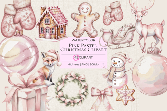 Evaluating the Pink Pastel Christmas Clipart Bundle for Modern Holiday Design Projects