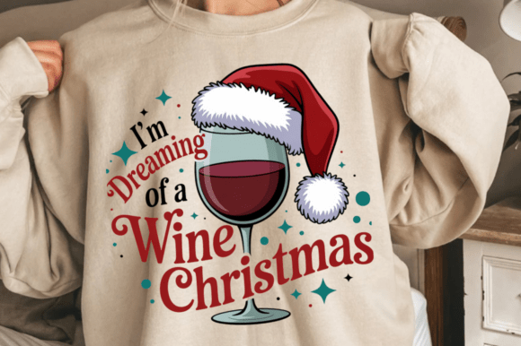 Funny Wine Christmas PNG, I Am Dreaming: A Creative Asset for Festive Projects