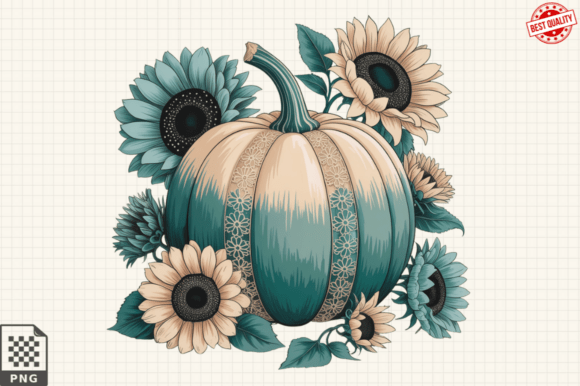 Integrating Autumn Pumpkin with Sunflower Clipart into Your Creative Workflow