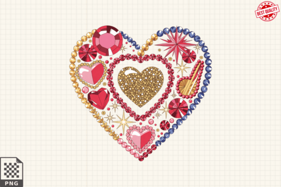 Patchwork Heart Valentine s Day Clipart