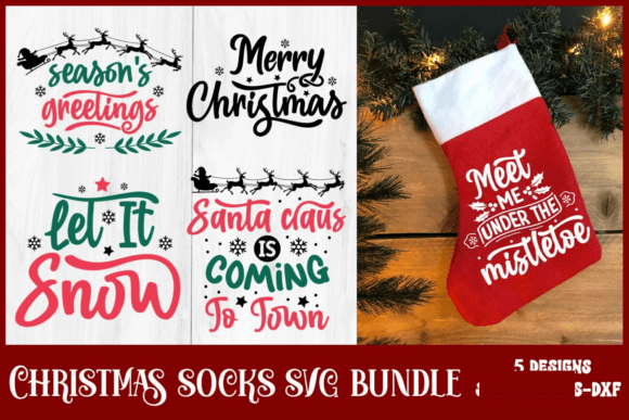 Unlock Festive Creativity with a Premium Christmas Socks SVG Bundle