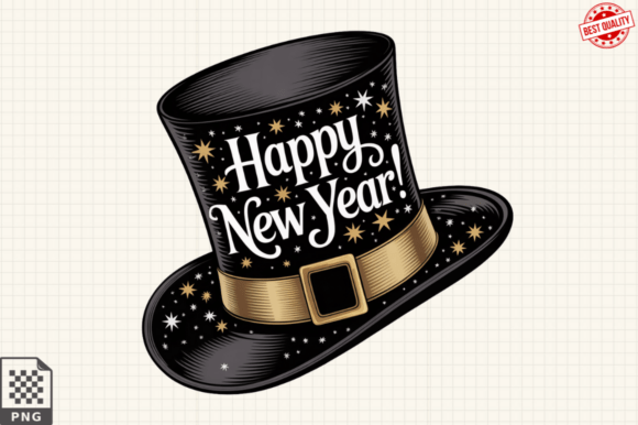 Watercolor Happy New Year Clipart PNG for Creative Projects