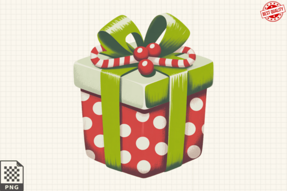 Whimsical Christmas Gift Box Clipart Png